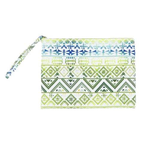 Colorful Green Tribal Pouch Clutch Bag Pouch Wristlet - Madeline Love - Flyclothing LLC