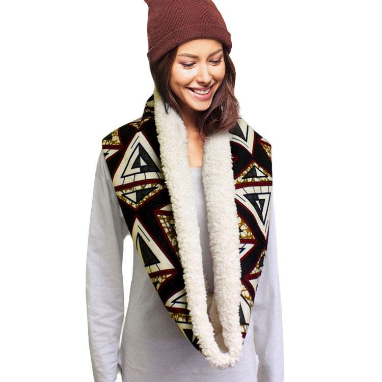 Colorful Pattern Soft Sherpa Infinity Scarf - Madeline Love - Flyclothing LLC