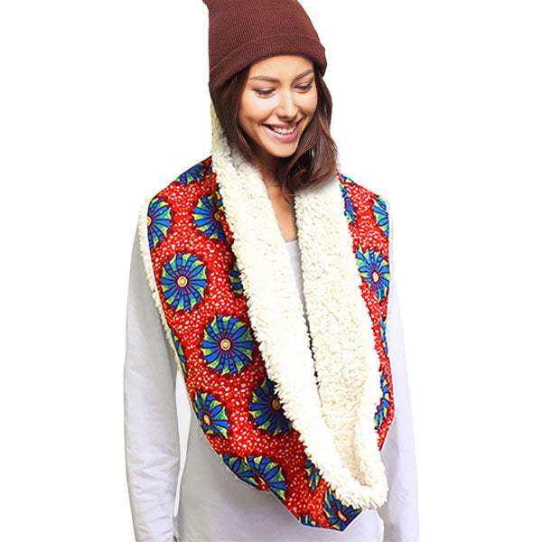 Colorful Pattern Soft Sherpa Infinity Scarf - Madeline Love - Flyclothing LLC