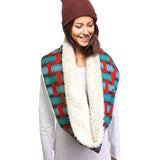 Colorful Pattern Soft Sherpa Infinity Scarf - Madeline Love - Flyclothing LLC