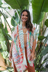 Colorful Splatter Kimono - Boho Clothing and Accessories - Flyclothing LLC