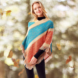 Colorful Vertical Stripe Patterned Poncho - Madeline Love - Flyclothing LLC