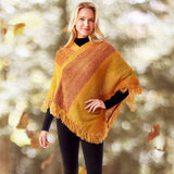 Colorful Vertical Stripe Patterned Poncho - Madeline Love - Flyclothing LLC