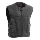 Commando Men's Leather Swat Style Motorcycle Vest - First Manufacturing Company - Flyclothing LLC