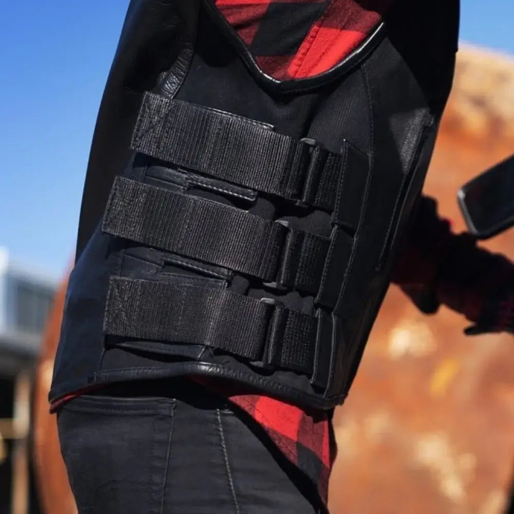 Commando Men's Leather Swat Style Motorcycle Vest - First Manufacturing Company - Flyclothing LLC