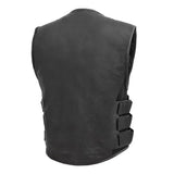 Commando Men's Leather Swat Style Motorcycle Vest - First Manufacturing Company - Flyclothing LLC