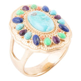 Concho Colorful Golden Statement Ring - Barse Jewelry