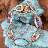 Concho Colourfull Golden Link Bracelet