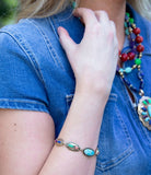 Concho Colourfull Golden Link Bracelet - Barse Jewelry