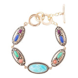Concho Colourfull Golden Link Bracelet