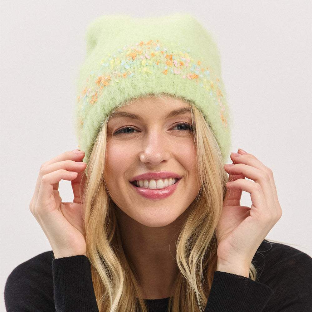 Confetti Solid Winter Beanie Hat - Madeline Love - Flyclothing LLC