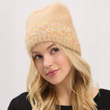 Confetti Solid Winter Beanie Hat - Madeline Love - Flyclothing LLC