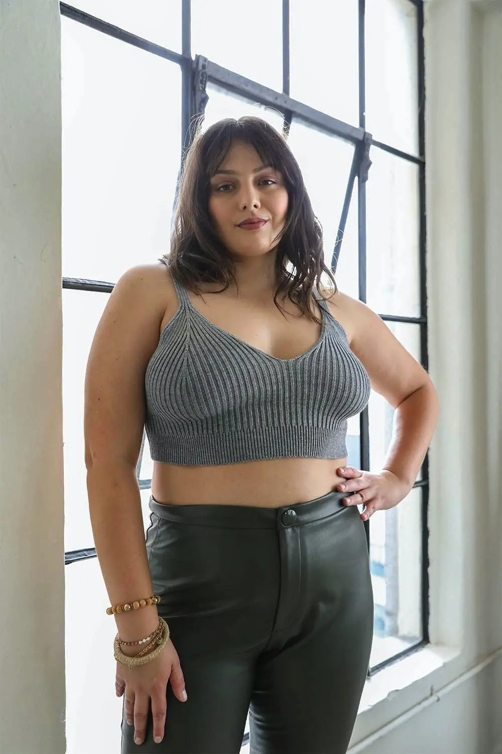 Contour Rib Knit Brami Plus - Boho Clothing and Accessories - Flyclothing LLC