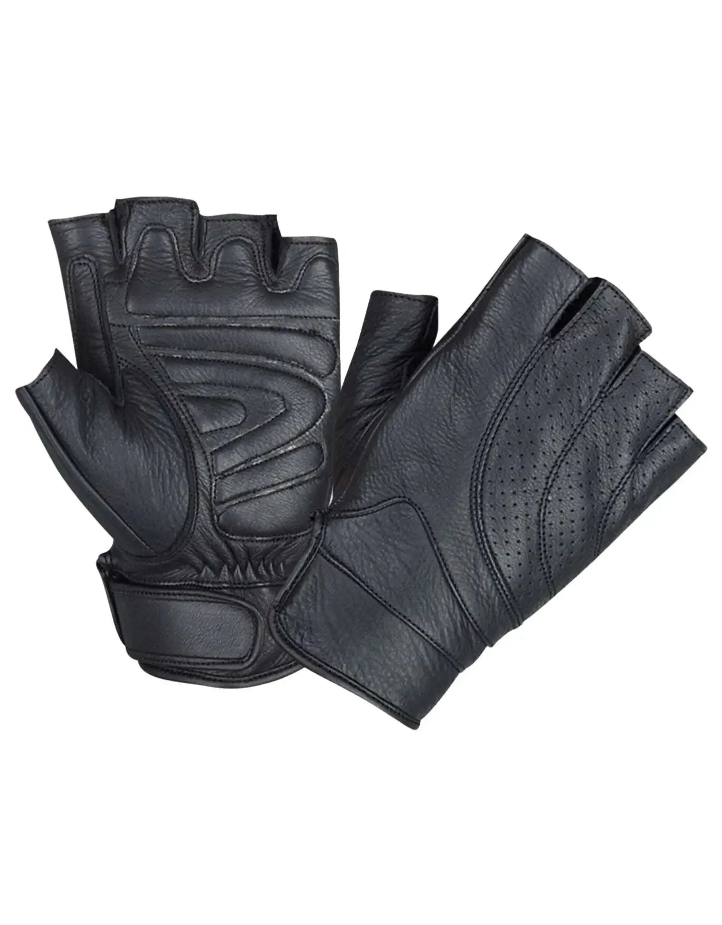 Cowhide Riding Gloves for Men – Half Finger - Unik Just for Bikers - Flyclothing LLC