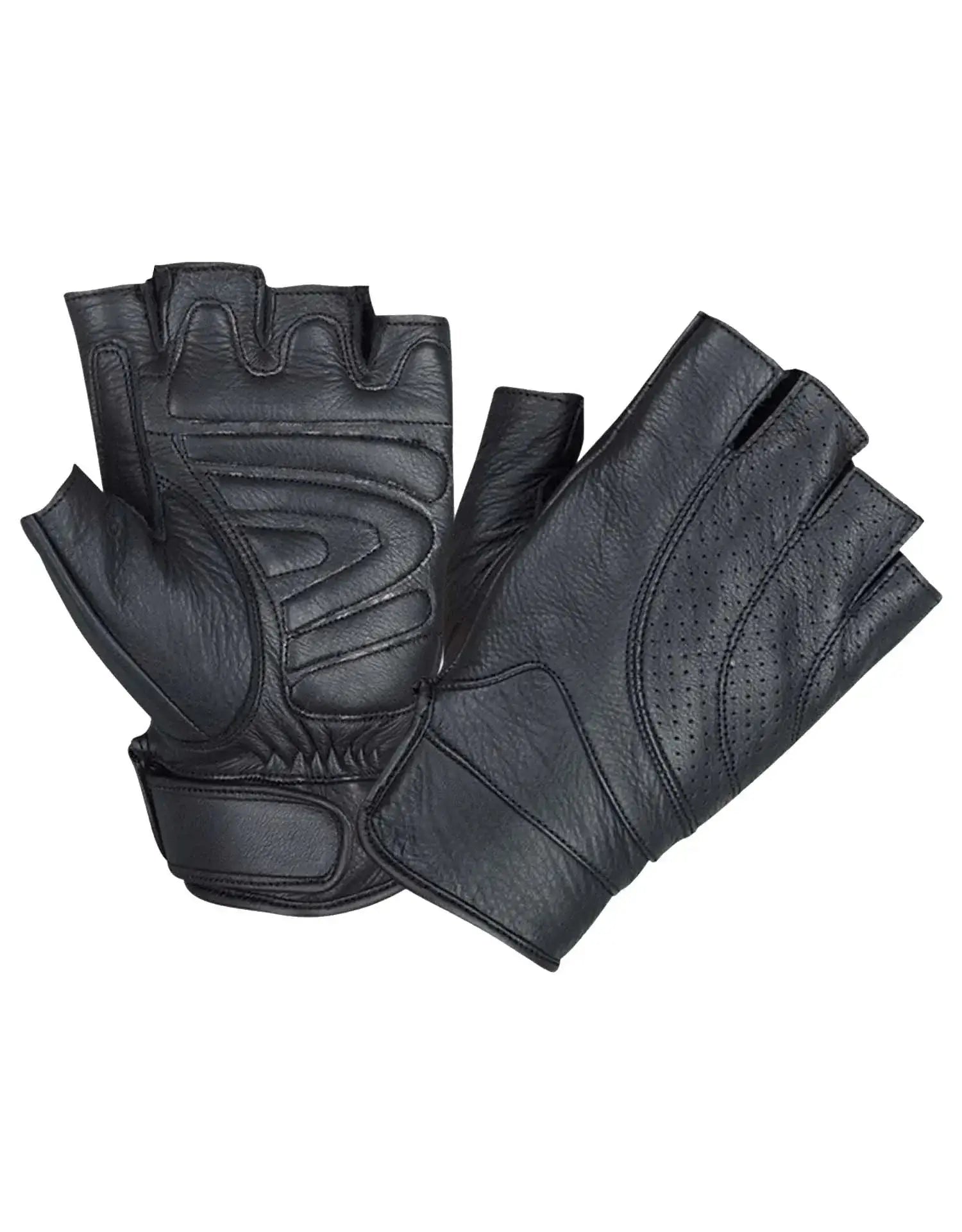 Cowhide Riding Gloves for Men – Half Finger - Unik Just for Bikers - Flyclothing LLC