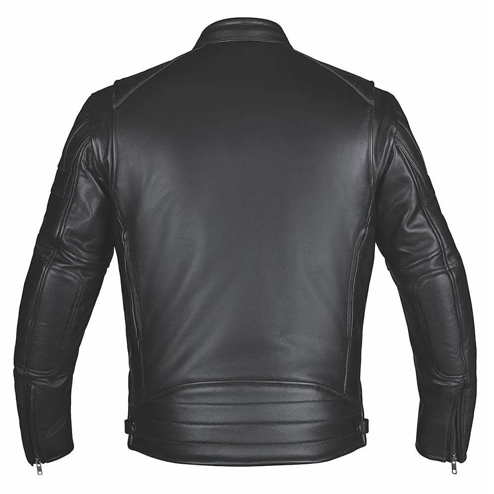 Ace - Ultra Men's Black Leather Motorcycle Jacket - Unik Just for Bikers - Flyclothing LLC
