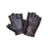 Mens Fingerless Leather Gloves - Unik Just for Bikers - Flyclothing LLC