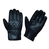 Mens Full Finger Diamond Stitched Gloves - Unik Just for Bikers - Flyclothing LLC