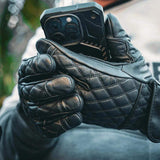 Mens Full Finger Diamond Stitched Gloves - Unik Just for Bikers - Flyclothing LLC