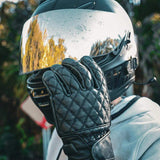Mens Full Finger Diamond Stitched Gloves - Unik Just for Bikers - Flyclothing LLC