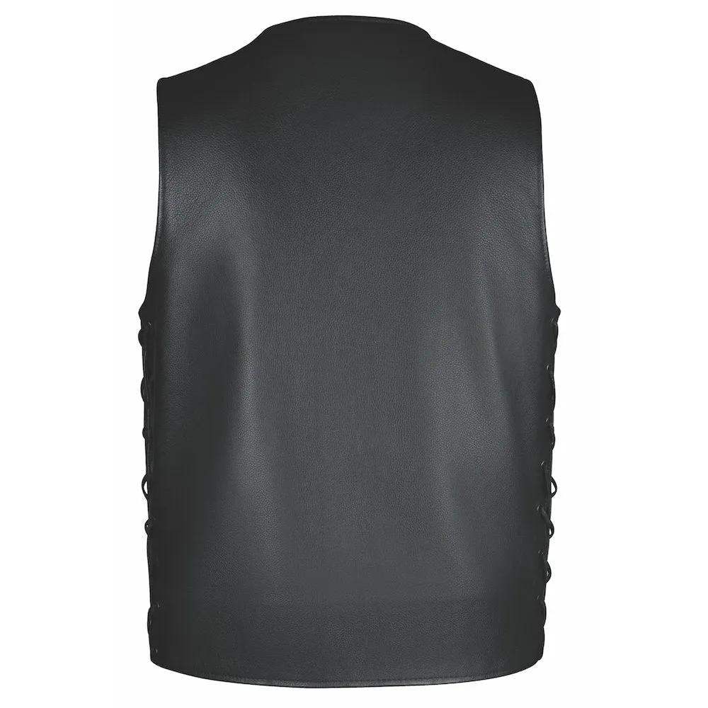 Badolero - Men's Tall Leather Motorcycle Vest - Unik Just for Bikers - Flyclothing LLC