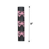 Black Leather Ponytail Wrap with Red Butterflies
