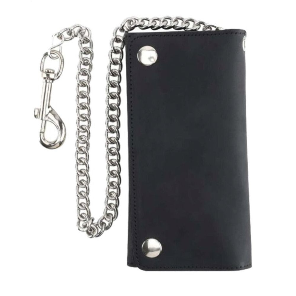 Black Trifold Biker Chain Wallet - Unik Just for Bikers