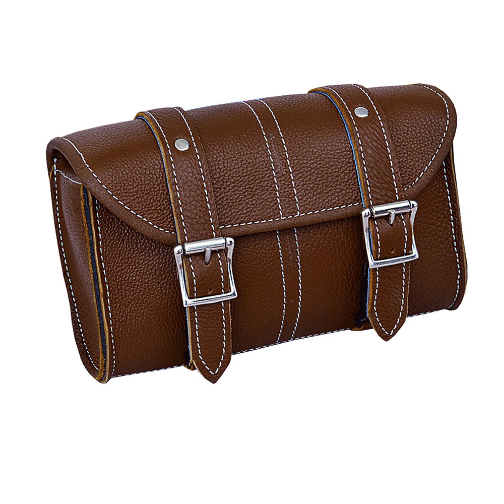 Brown - Leather Tool Bag - Unik Just for Bikers