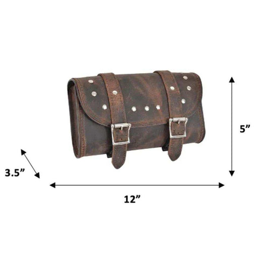 Brown and black- Leather Tool Bag - Unik Just for Bikers - Flyclothing LLC