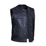 Runner - Men's SOA Club Style Leather Motorcycle Vest - Unik Just for Bikers - Flyclothing LLC