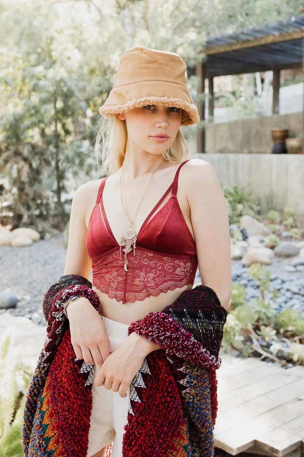 Luxe Velvet Lace Bralette - Boho Clothing and Accessories - Flyclothing LLC