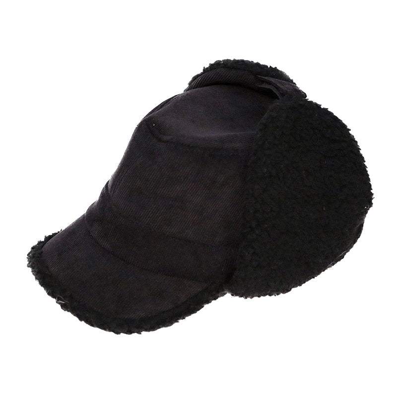 Corduroy Aviator Sherpa Lining Cap - Madeline Love - Flyclothing LLC