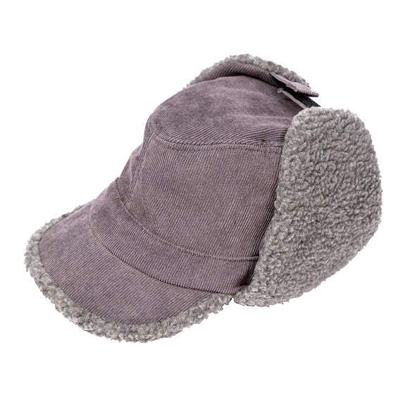Corduroy Aviator Sherpa Lining Cap - Madeline Love - Flyclothing LLC