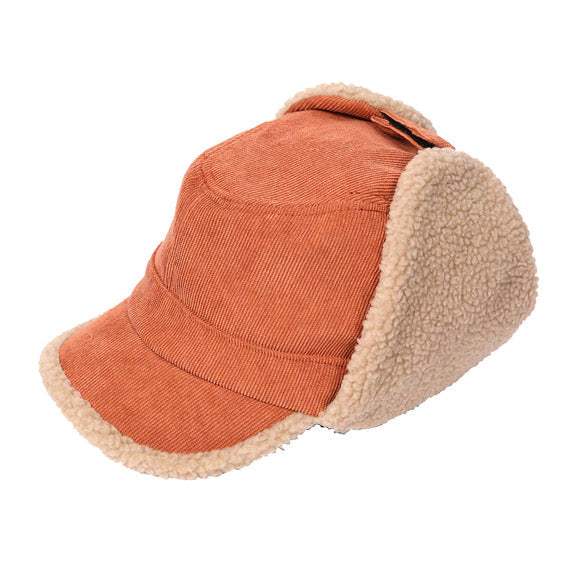 Corduroy Aviator Sherpa Lining Cap - Madeline Love - Flyclothing LLC