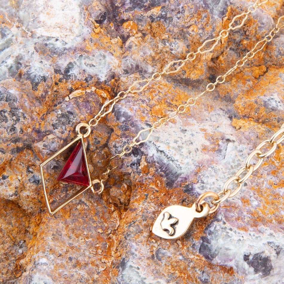 Corundum and Bronze Triangle Necklace - Barse Jewelry - Flyclothing LLC