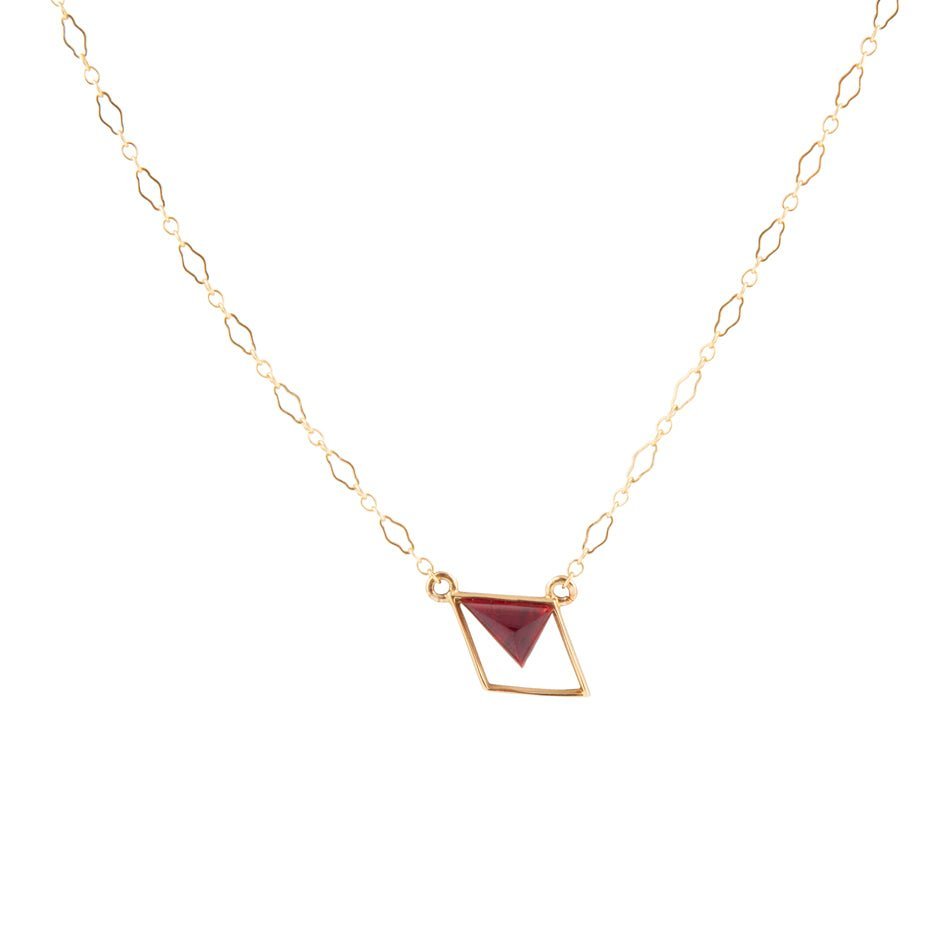 Corundum and Bronze Triangle Necklace - Barse Jewelry