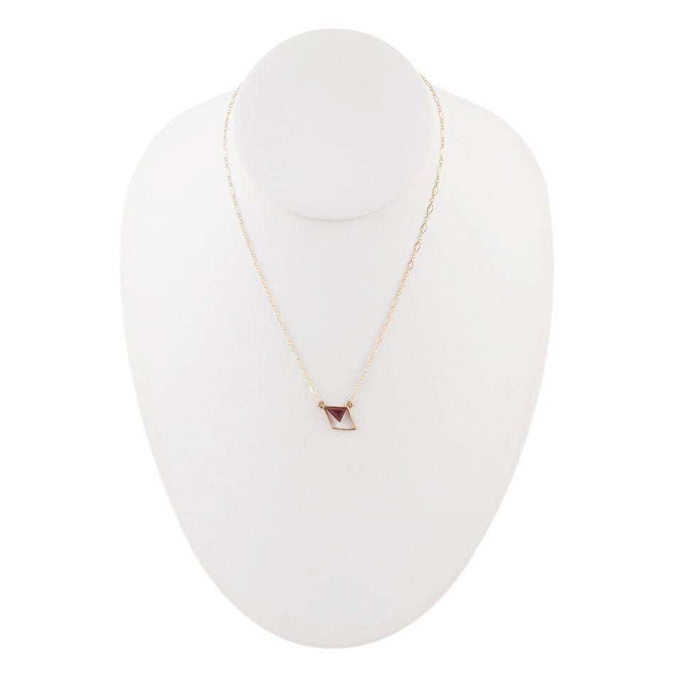 Corundum and Bronze Triangle Necklace - Barse Jewelry - Flyclothing LLC