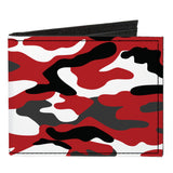 Canvas Bi-Fold Wallet - Camo Red Black Gray White