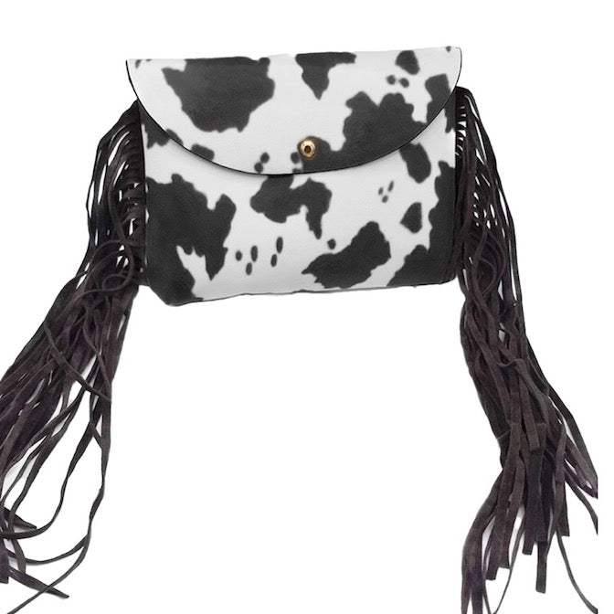 Cow Pattern Faux Leather Suede Fanny Pack Crossbody Belt Bag - Madeline Love - Flyclothing LLC