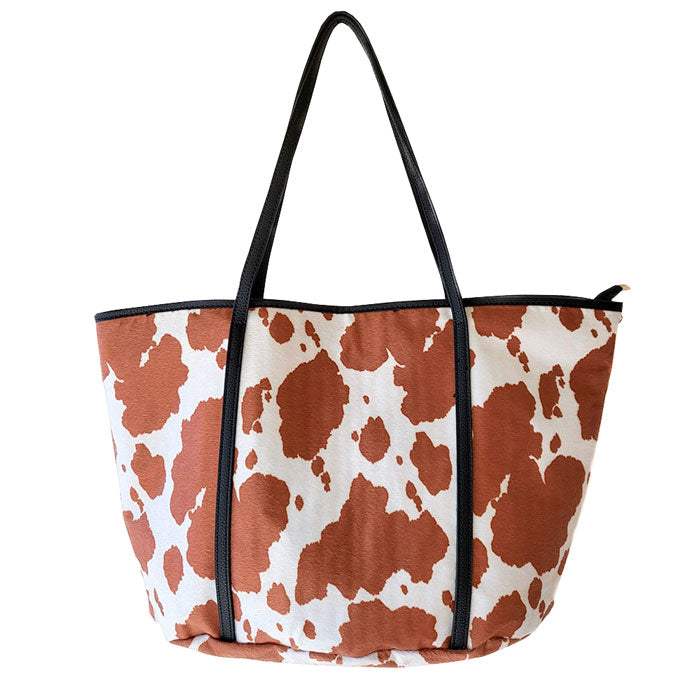 Cow Patterned Faux Leather Shoulder Bag - Madeline Love - Flyclothing LLC