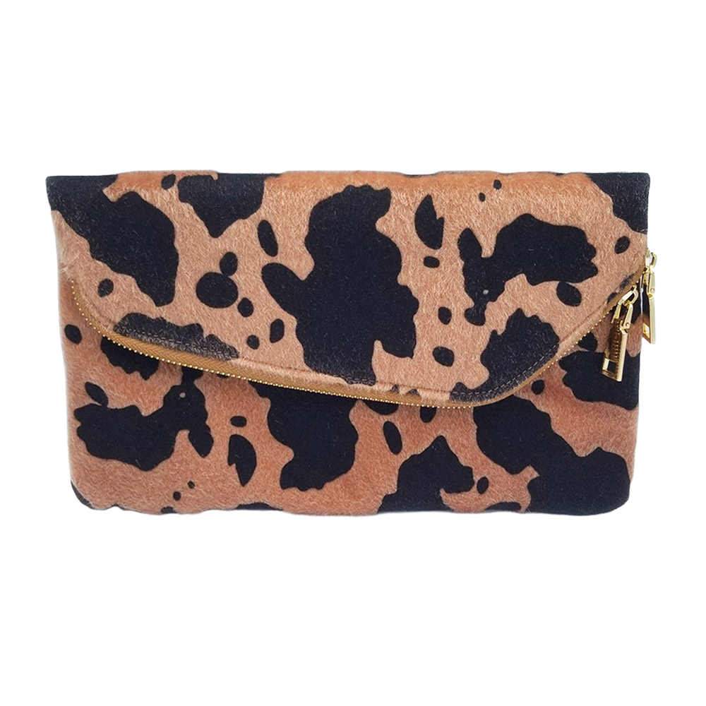 Cow Patterned Folding Clutch Bag - Madeline Love - Flyclothing LLC