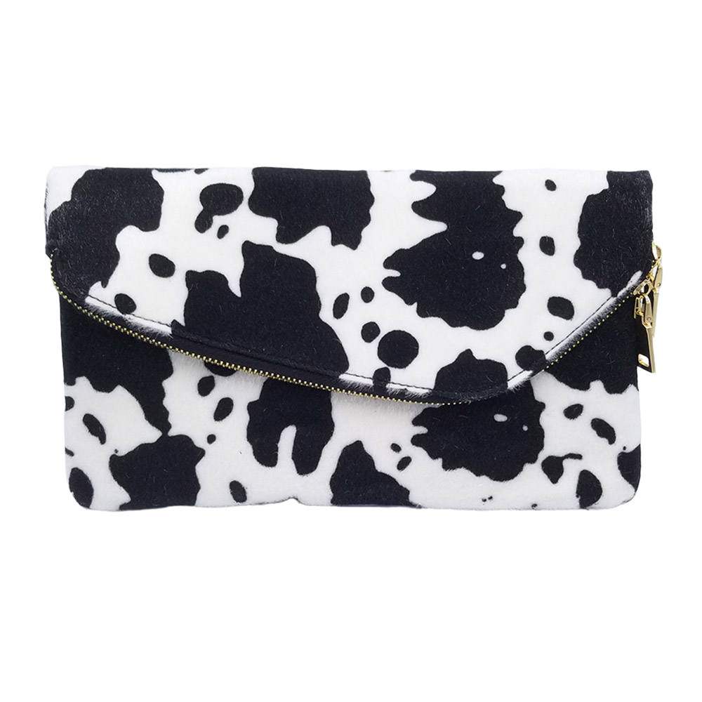 Cow Patterned Folding Clutch Bag - Madeline Love - Flyclothing LLC