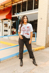 Cowboy Motel Raw Cut V-neck Graphic Tee