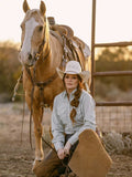 Women's Cowboygirl Sage Brush Gingham Granddaddy Snap Shirt - Ely Cattleman