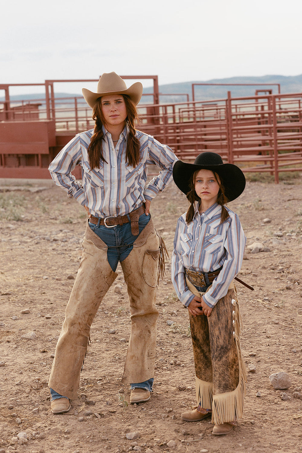 Women's Cowboygirl Ecru & Cowboy Blue Stripe Granddaddy Snap Shirt
