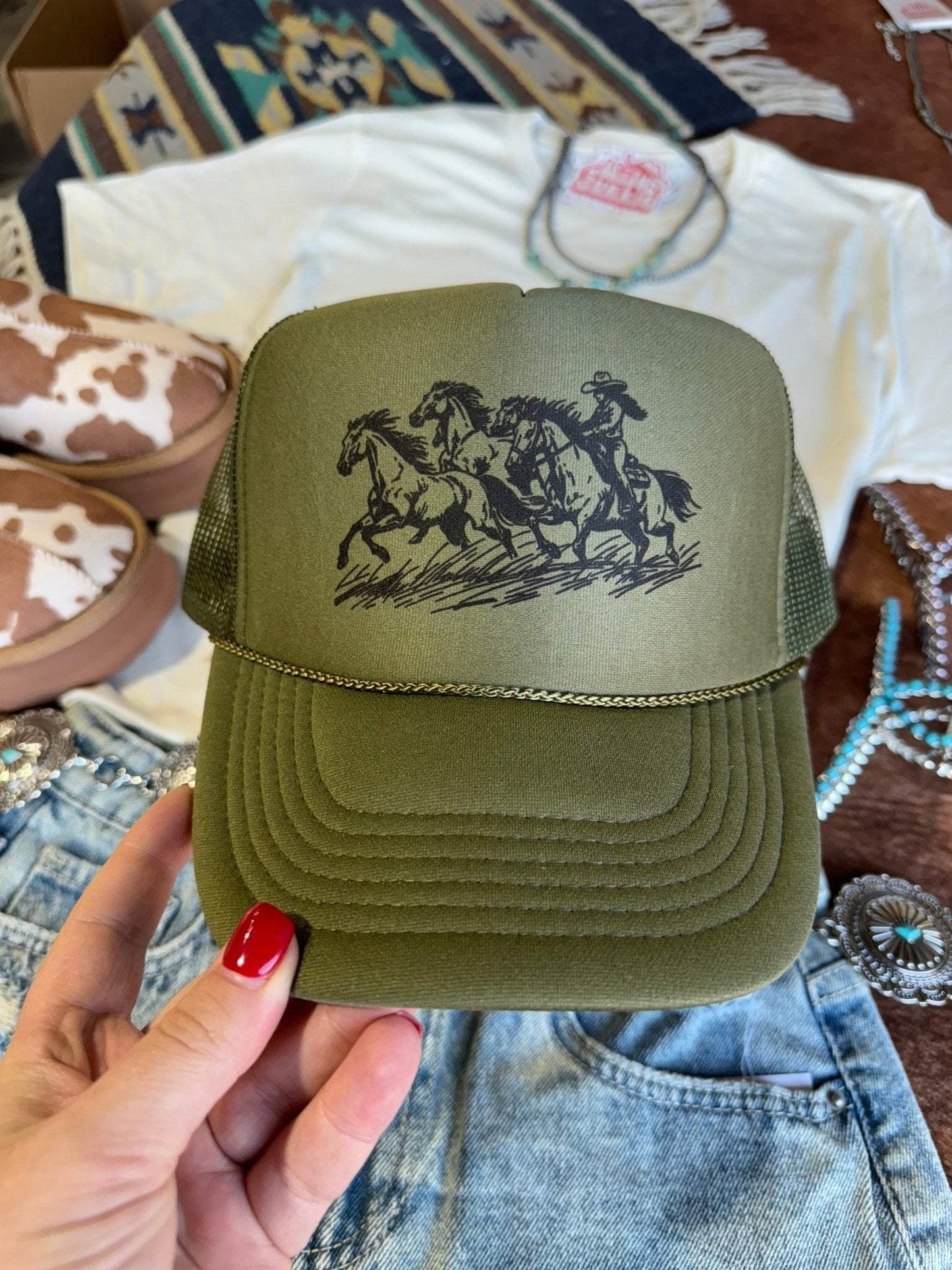 Cowgirl Rider Trucker Hat - Wild Junkie - Flyclothing LLC