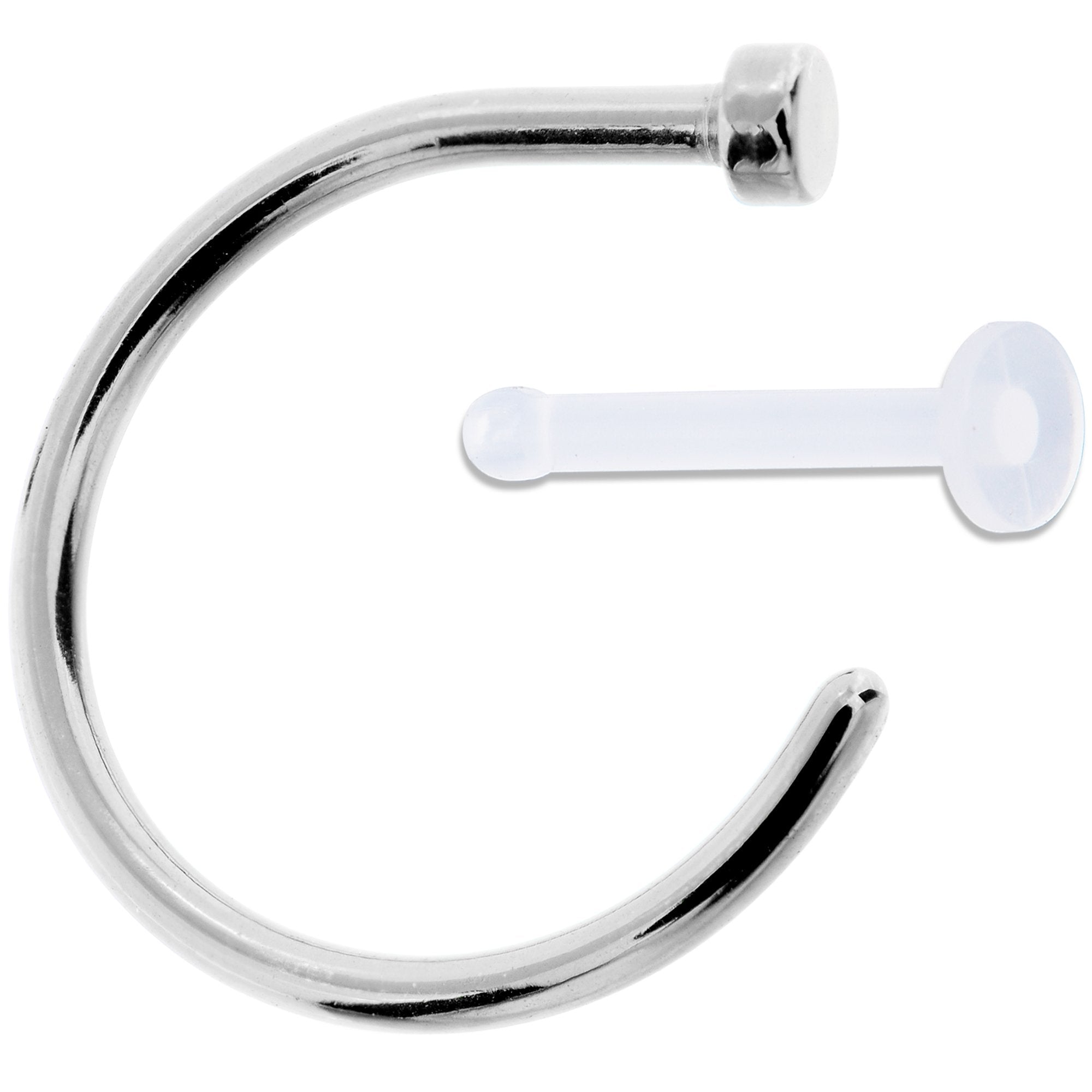 18G 3/8 Pack Set of 5 Assorted Stainless Steel Nose Hoop Rings - BodyCandy - Flyclothing LLC