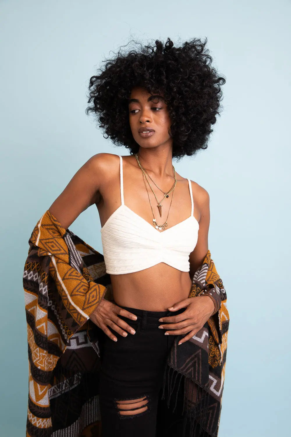 Cozy Knit Pattern Brami - Boho Clothing and Accessories - Flyclothing LLC