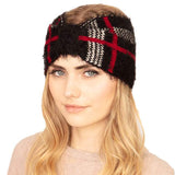 Cozy Plaid Check Patterned Earmuff Headband - Madeline Love - Flyclothing LLC