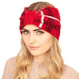 Cozy Plaid Check Patterned Earmuff Headband - Madeline Love - Flyclothing LLC